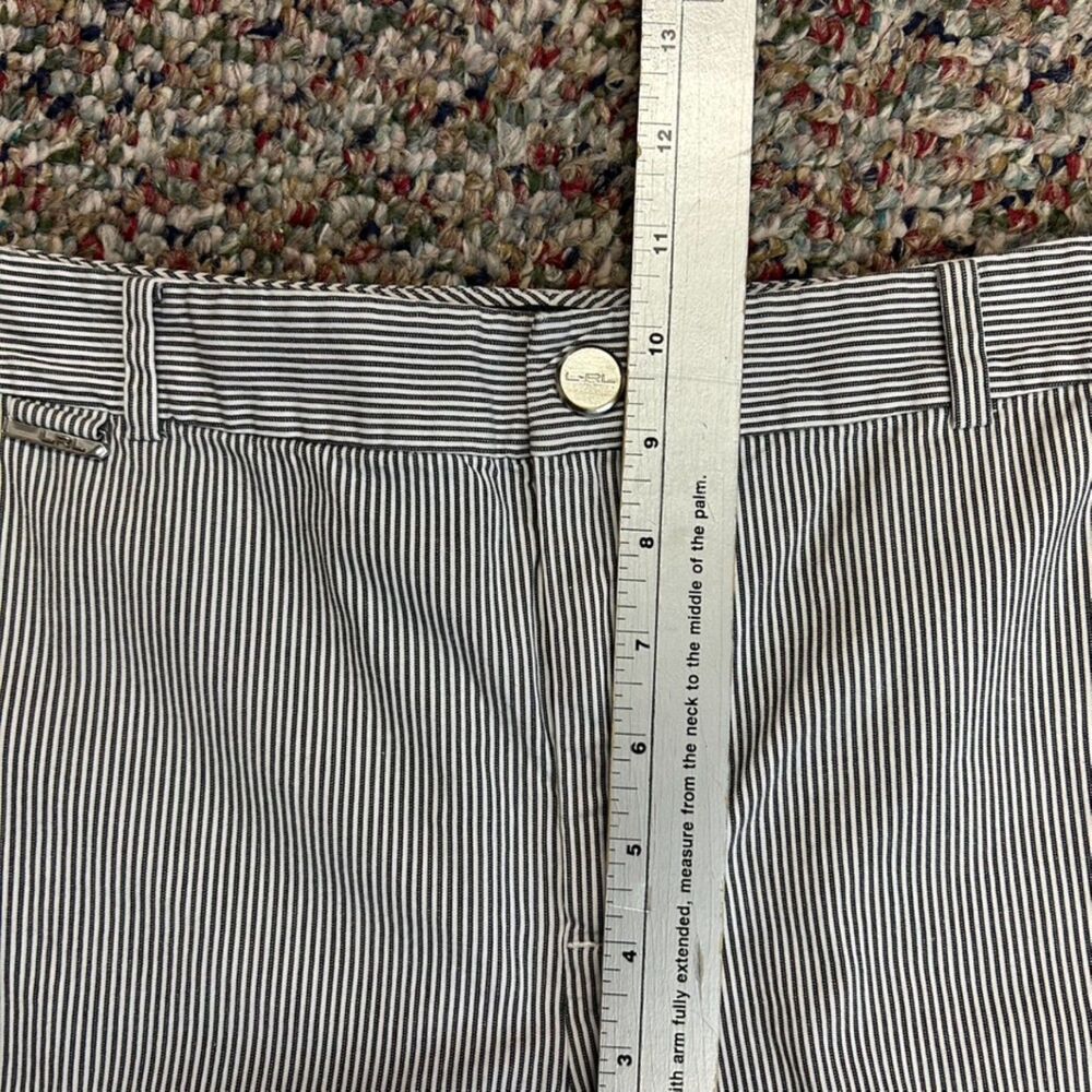 Lauren Ralph Lauren Black White Pinstripe High Rise Bermuda Shorts Sz 10 - Picture 13 of 15